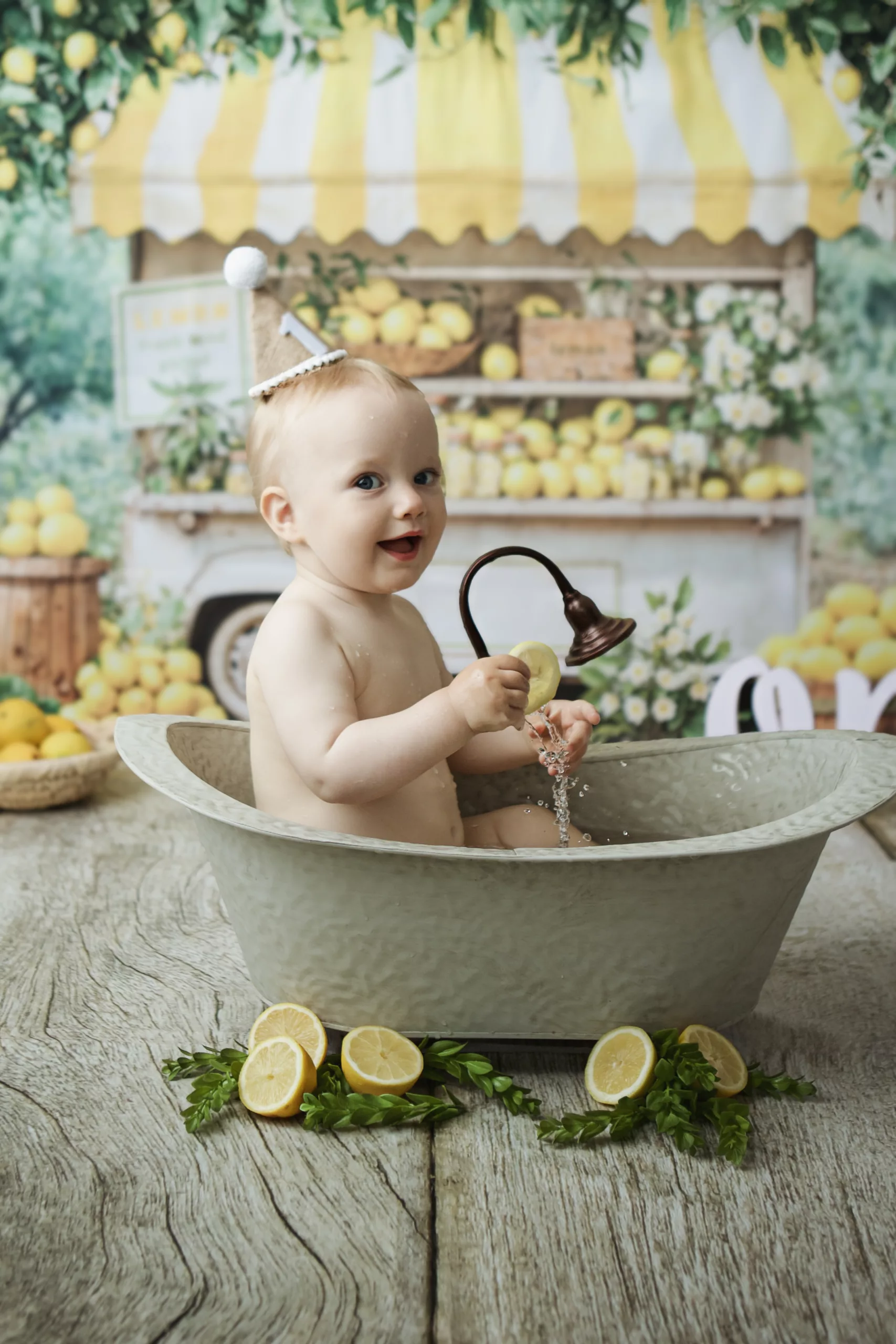 séance bain aux fruits, smash the cake, anniversaire un an Angers, Nantes